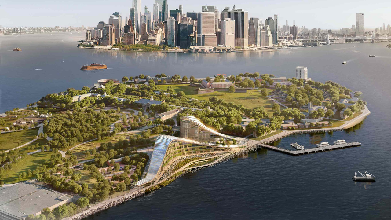 Rendering of proposed New York Climate Exchange on Governors Island, New York