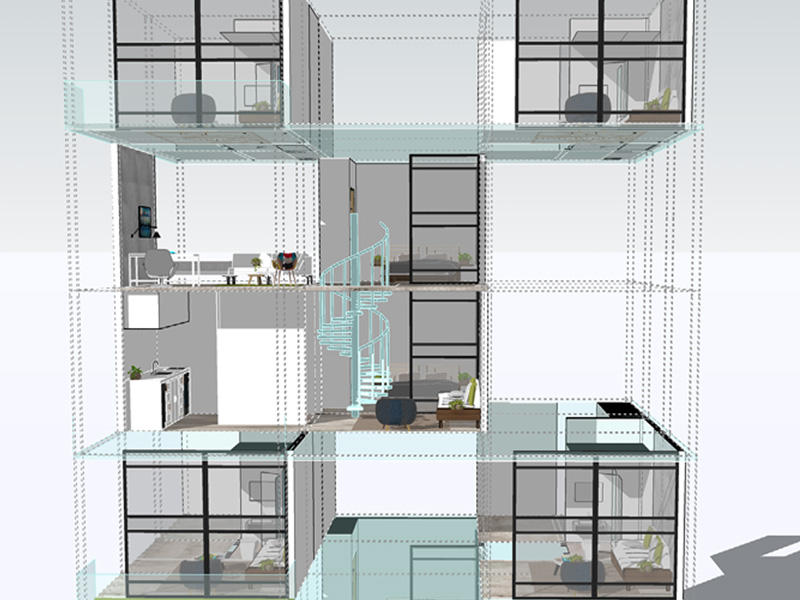 Casa Pod, an interior view of a fabricated homescape by Akshaya Kapadnis from Debora Mesa's Spring 2020 Studio