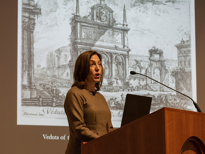 Heather Hyde Minor speaking at the Historic Academy of Medicine
