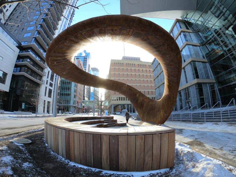 The Nimbus sculpture by Tristan Al-Haddad with Formations Studio in Downtown Minneapolis, photo provided by Tristan Al-Haddad