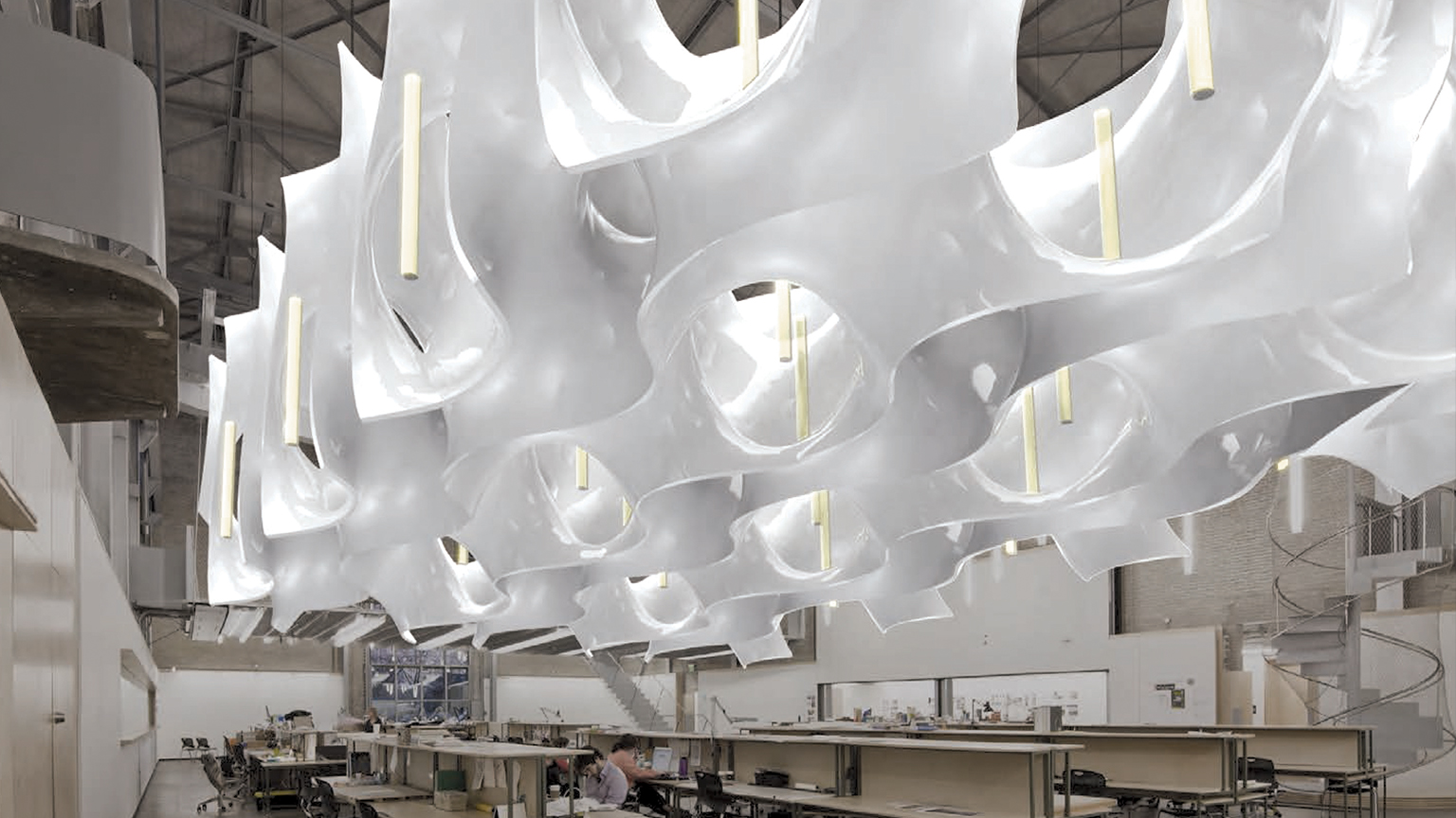 22nd Century Cloud: a Hinman Research Building Installation from the Parametric Design class