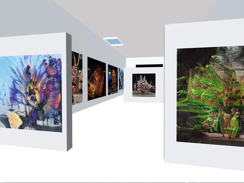 A virtual gallery space.