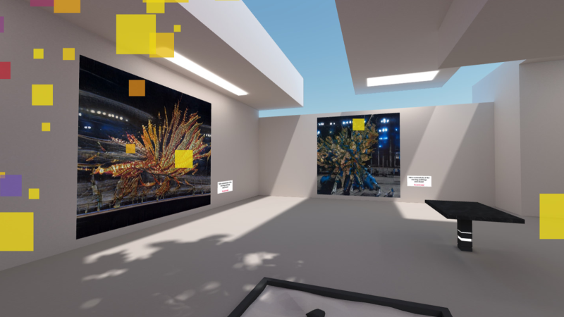 Interior of a virtual gallery.