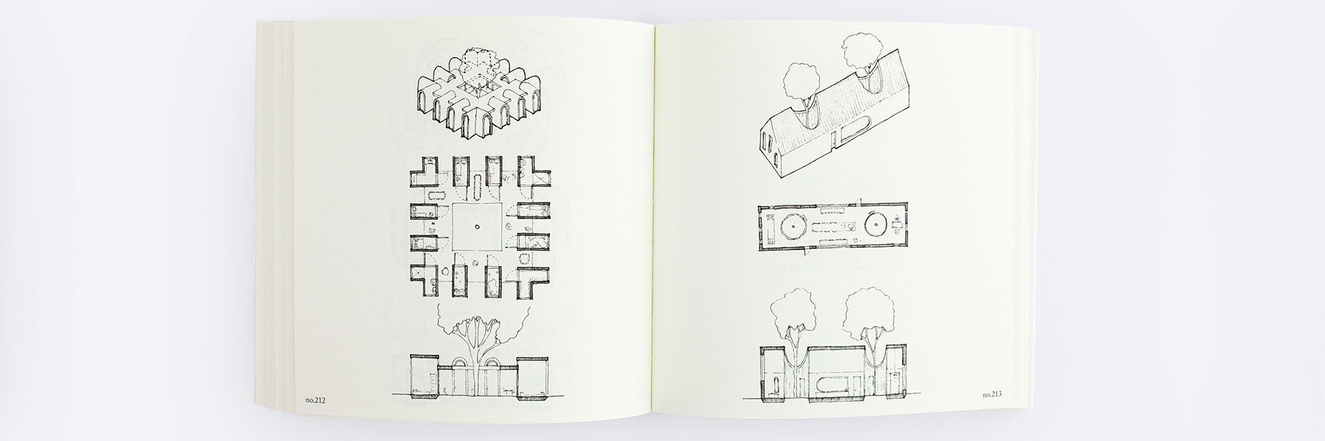 Andy Bruno's book opened to two hand-drawn house plans.
