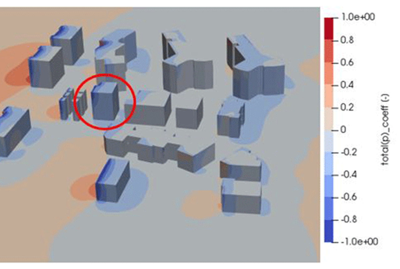 Fiorita Passive House surroundings simulated using computational fluid dynamics (CFD) 