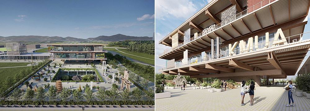 Two outdoor architectural renderings courtesy AZPML and UKST Architects.