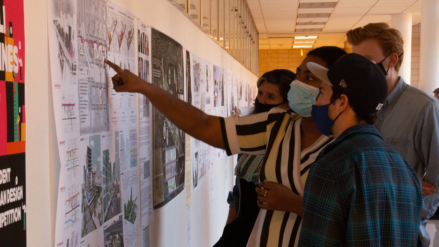 Students looking at an urban development proposal