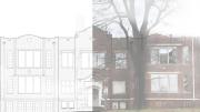 Hybrid drawing/photograph design of an English Avenue elementary school.